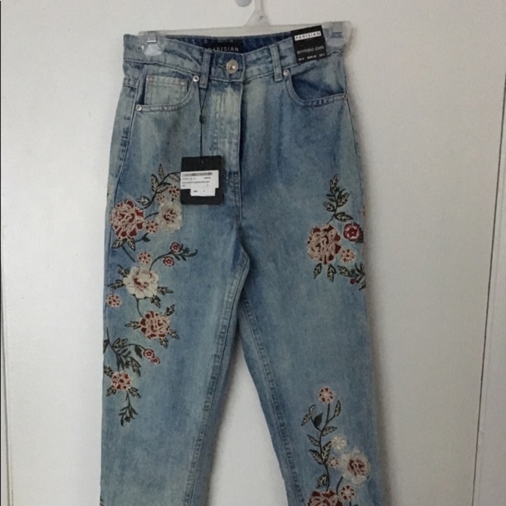 floral jeans